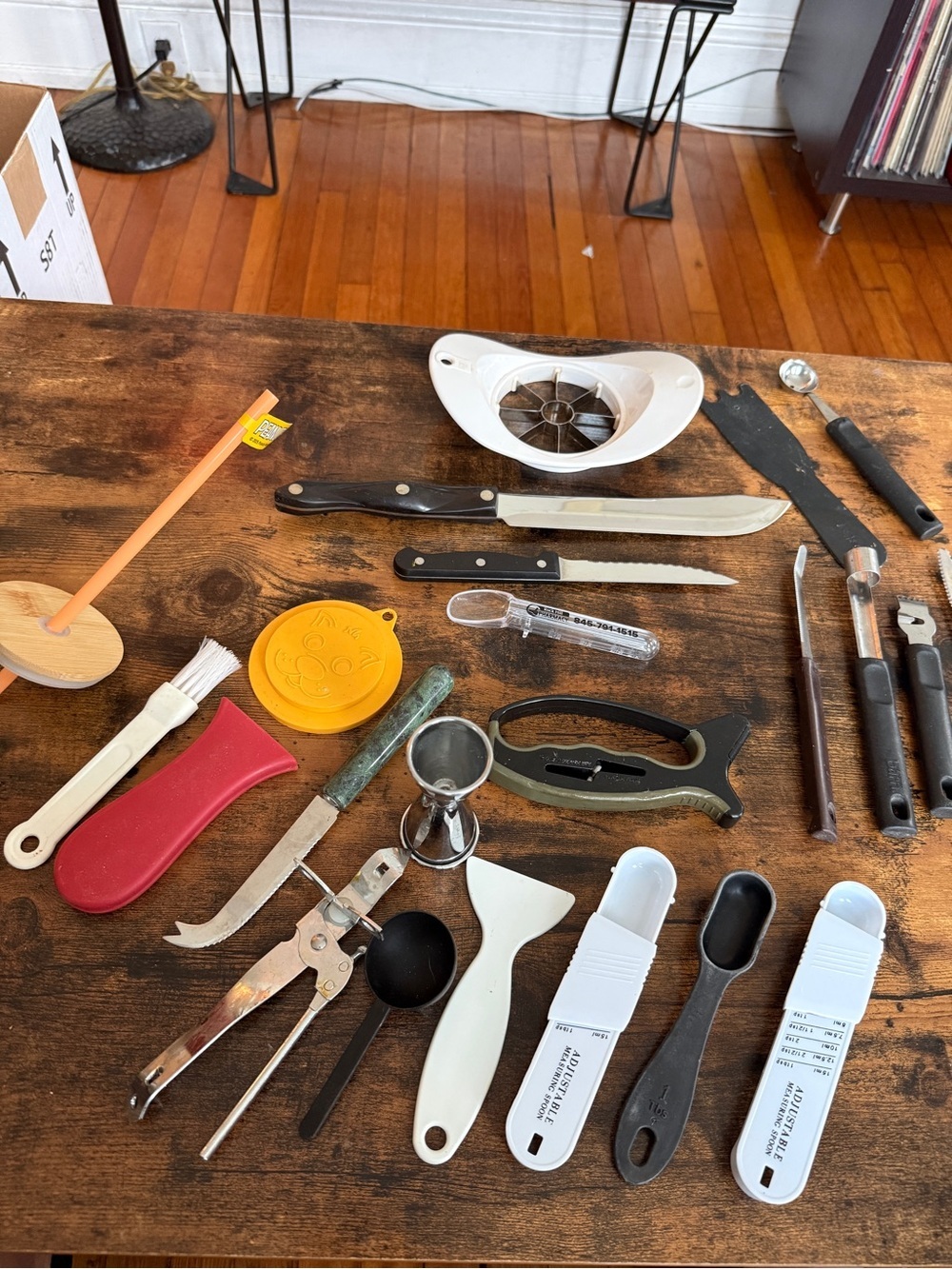 Collection of kitchen gadgets and utensils